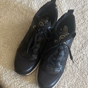 Michael Kors Black Leather Sneakers